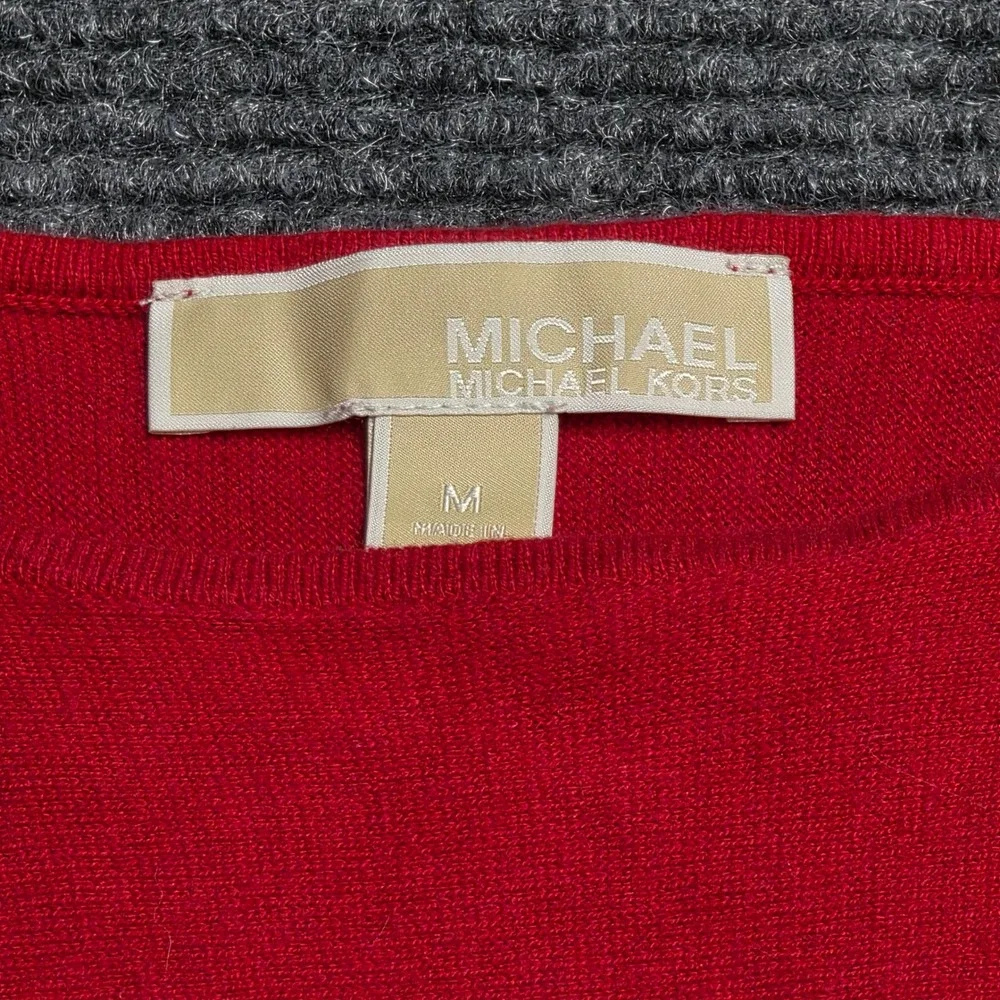 Michael Kors Crew Neck Sweater‎ Top Women Size Medium Red Long Sleeve